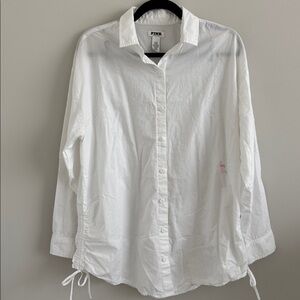 PINK Victoria's Secret Cotton Poplin Cover-Up Button Down Shirt Sz S